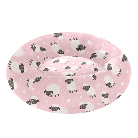 Pet Bed Pet Mat Cozy Removable & Washable Comfort For Cats And Dogs Pink Fluffy Sheep Pattern