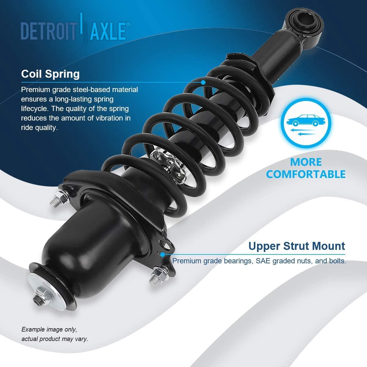 Detroit Axle - 1.8L Struts Kit for 09-13 Toyota Corolla Complete 4 Ready Struts with Coil Spring Assembly 2009 2010 2011 2012 2013 Front Rear Suspension Strut Shock Absorber
