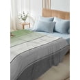 thumbnail image 4 of Full Size Flat Sheet Only, Sage Green Gray Ombre Soft Brushed Microfiber Bed Sheets, Vintage Country Wooden Hotel Quality Breathable Bedding Top Sheet, Easy Care, 81"x96", 4 of 9