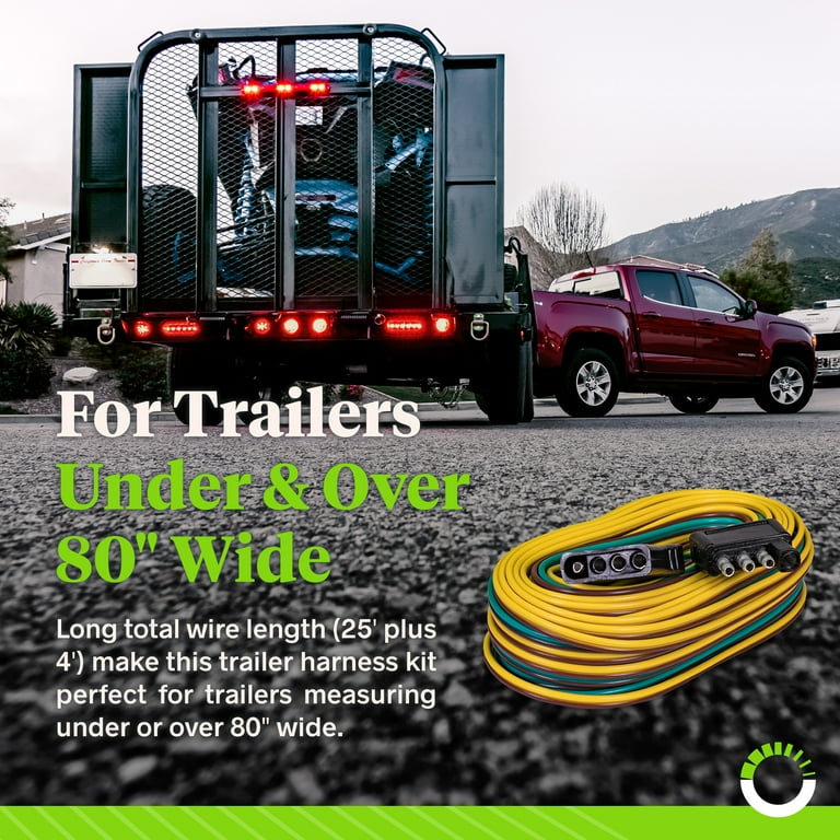 Online LED Store 4-Pin Trailer Wiring Harness, 18 AWG