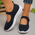 thumbnail image 4 of Womens Navy Mary Jane Shoes - Breathable Mesh Slip-On Cushioned Walking Shoes with Adjustable Strap for All-Day Comfort,Size 6, 4 of 9