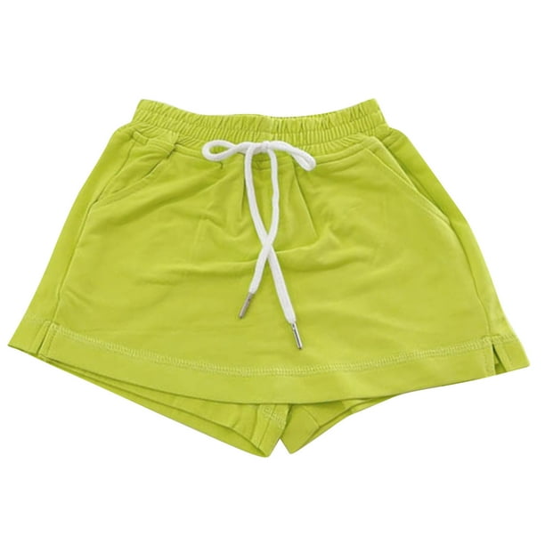 Odeerbi 3-13 Años Niñas Pantalones Cortos de Algodón Verano Bonitos Pantalones Cortos Casual Cintura Elástica Transpirable
