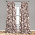 thumbnail image 4 of Ambesonne Hawaiian Curtains, Vintage Pastel Flora Bloom, Pair of 28"x84", Coral Blush Warm Taupe, 4 of 4