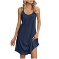 thumbnail image 1 of Robes pour Femmes, Mode Féminine Sans Manches Col Rond Couleur Unie Robes à Bretelles, 1 of 5