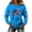Sky Blue#1035FF, variant on AHMOMEI Women's 250th Anniversary Print Shirt America 1776-2026 250th Anniversary Long Sleeve Waffle Knit 4th of July Women's Sweatshirts