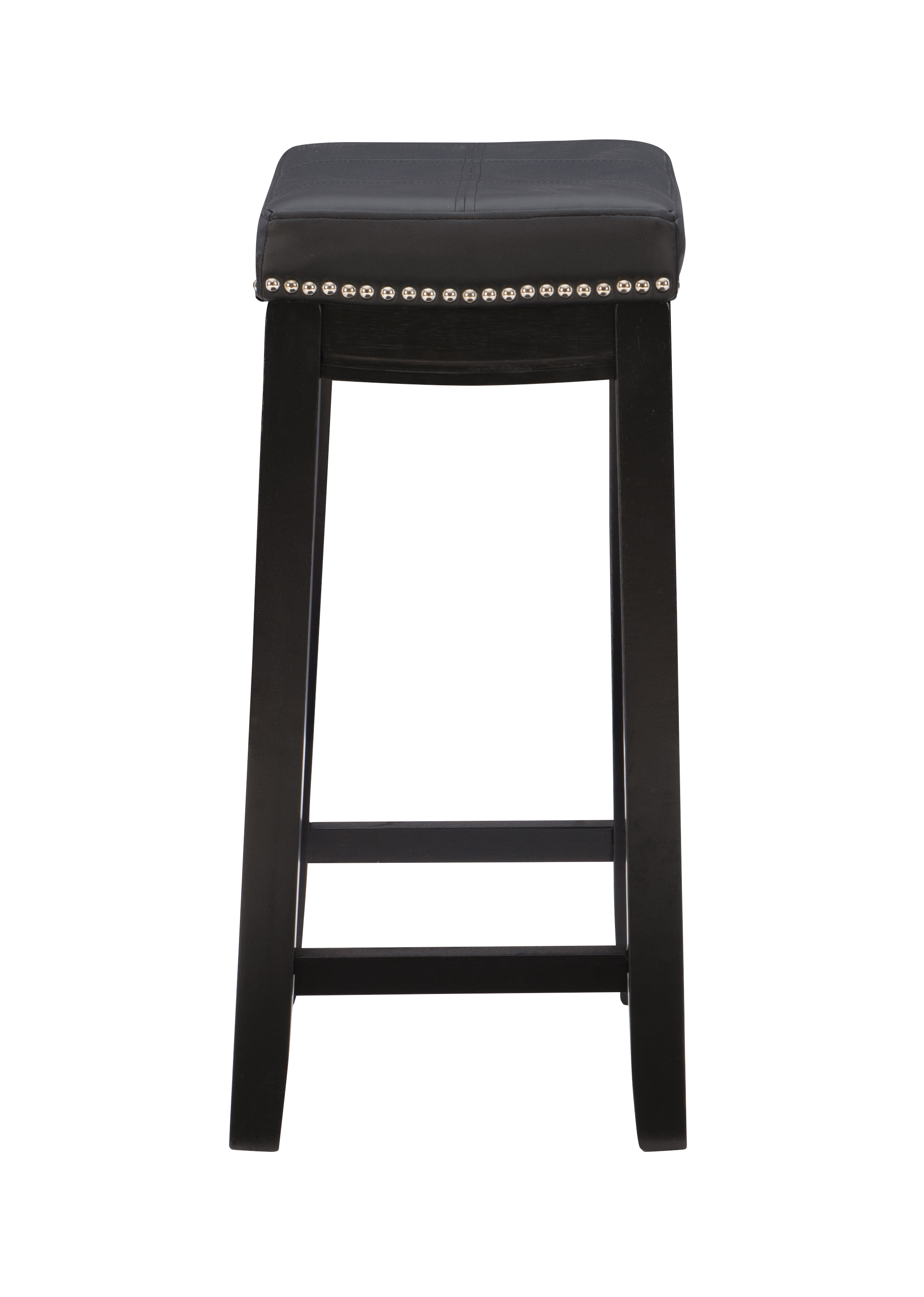 Linon Claridge Backless Counter Stool, Black Faux Leather photo 3