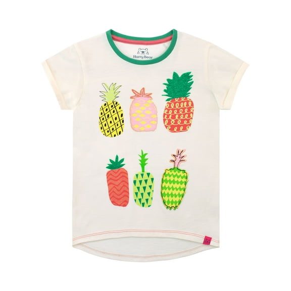 Harry Bear Girls Short Sleeve Pineapple Short Sleeve T-Shirt Sizes 7-14