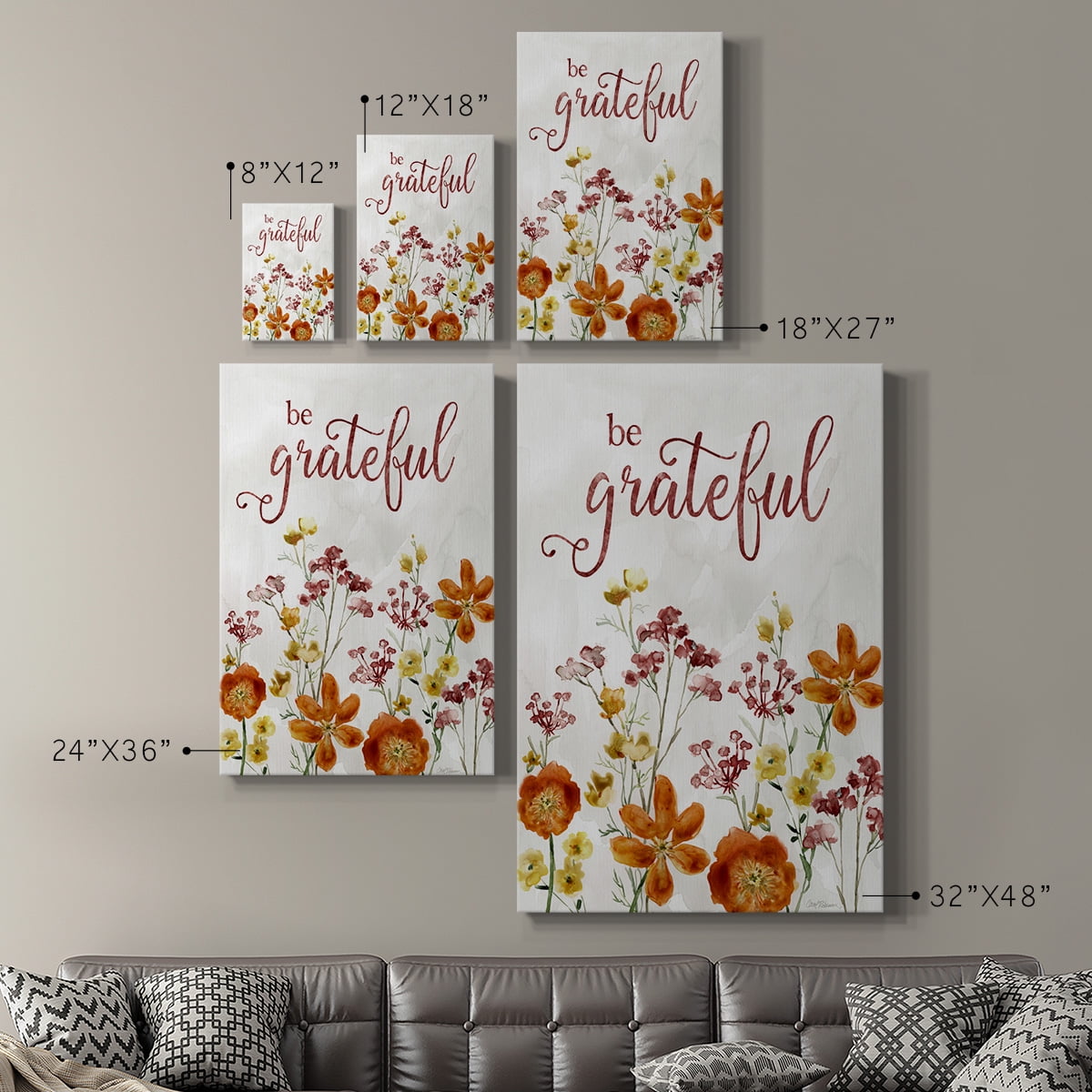Grateful Catalina Bouquet Premium Gallery Wrapped Canvas - Ready to Hang