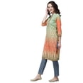 thumbnail image 2 of eloria Damask Printed Kurti With Three-Quarter Sleeves In Mandarin Neck Design, 2 of 5