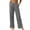 Gray, variant on Women's Cotton Linen Wide Leg Pants Elastic High Waist Textured Loose Casual Trousers with Pockets Lightweight Summer Lounge Pants White