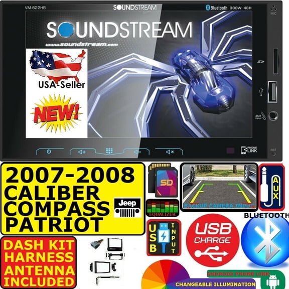 07 08 COMPASS CALIBER PATRIOT SOUNDSTREAM BLUETOOTH USB SD AUX CAR RADIO STEREO