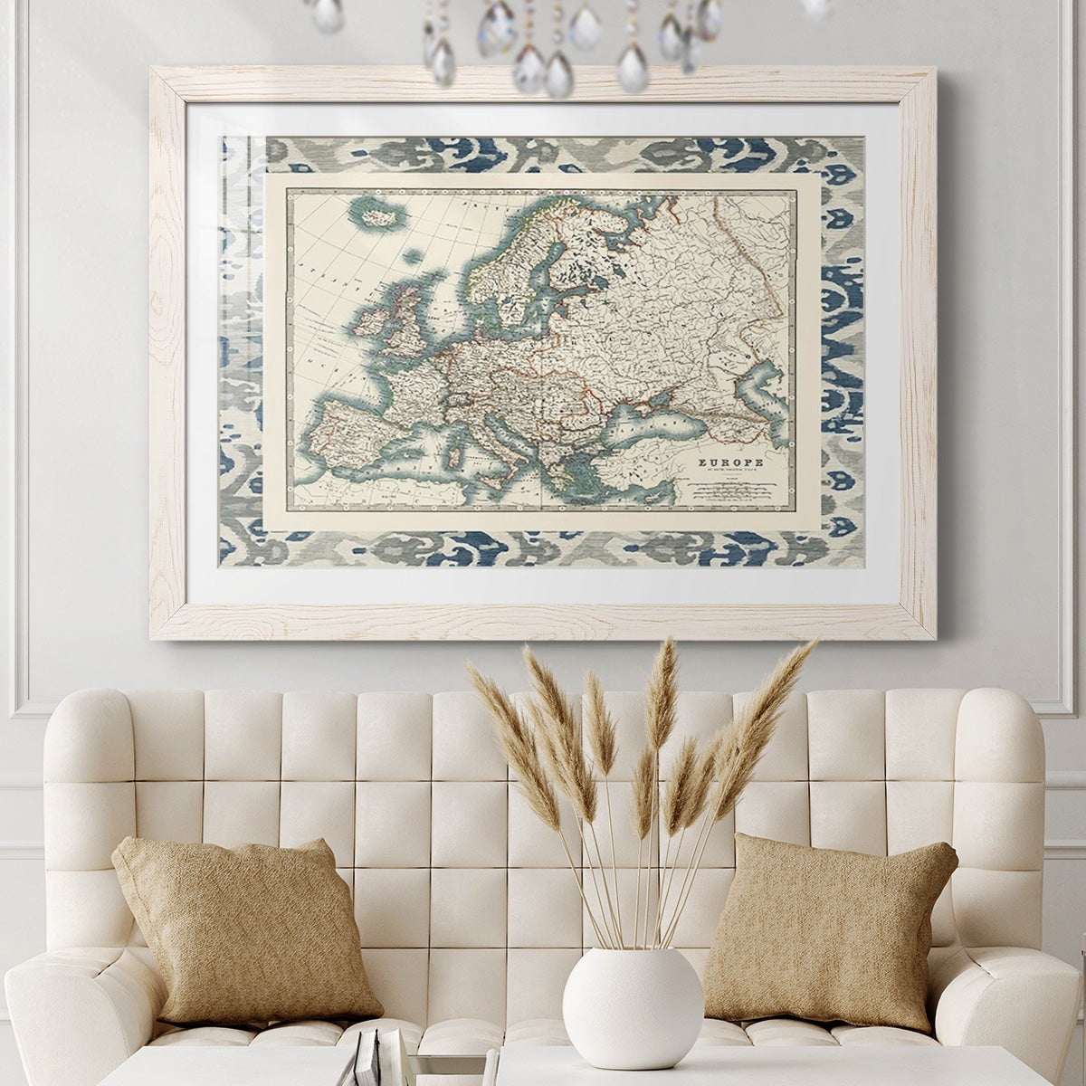 Bordered Map of Europe-Premium Framed Print - Ready to Hang