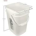 Gallon Black Rectangular Bucket/Pail with Hinged Snap Lid, 24 Pack
