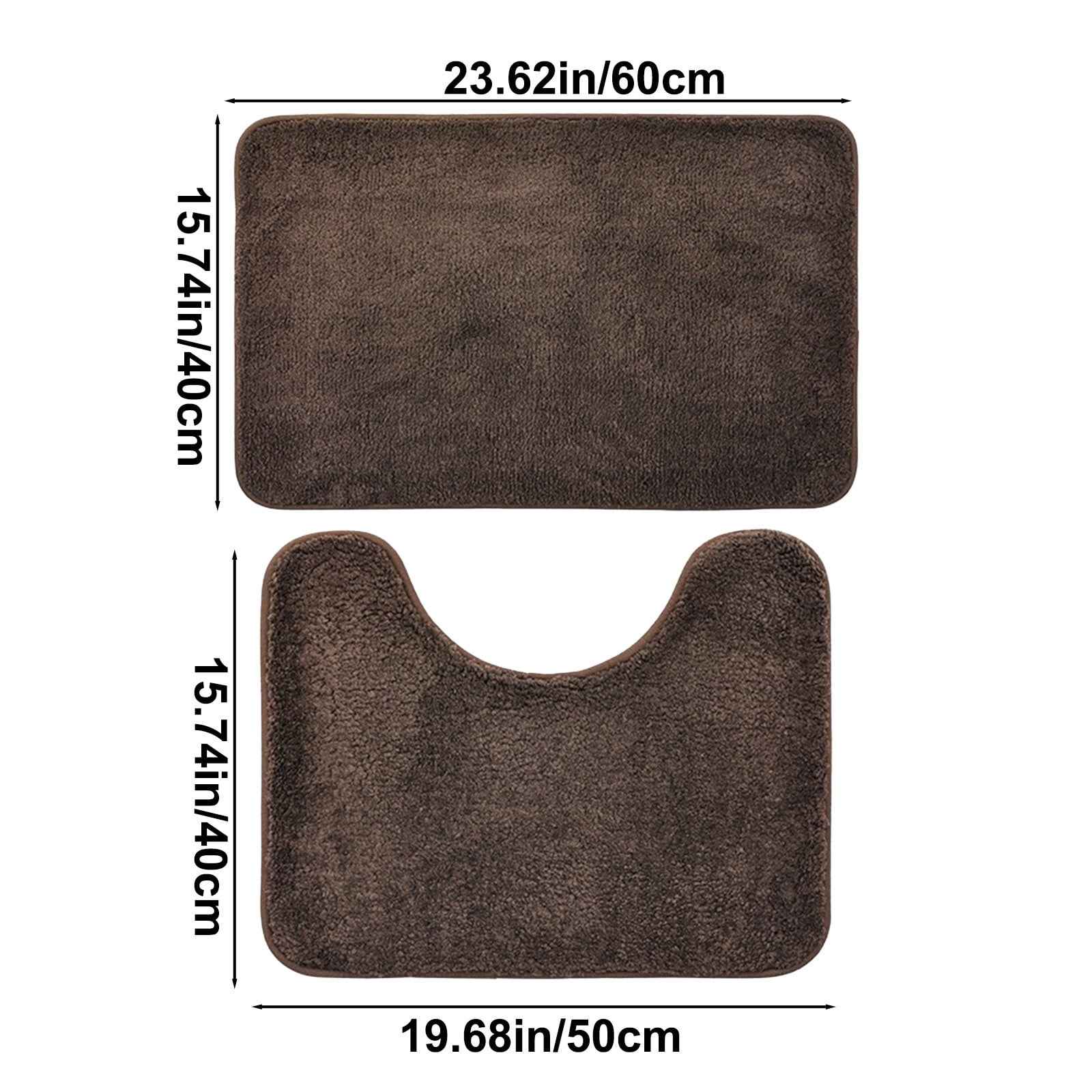 InsCrazy Bathroom Rugs Sets 2 Piece Bathroom Floor Mat 2 Piece Solid Color AntiDirty Carpet Toilet Bathroom Non-Slip Absorbent Floor Mat Bathroom Foot Mat Bath Decor