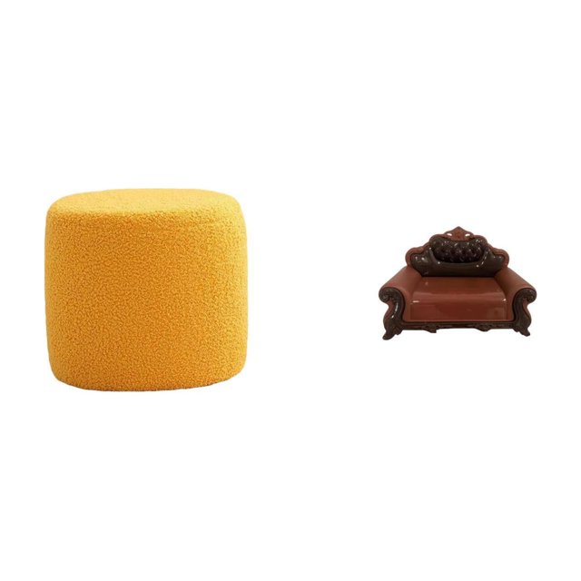 Taburete otomano con reposapiés, banco, silla, sofá cilíndrico, taburete de té para oficina, dormitorio, habitación infantil, apartamento, sofá en min