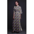 thumbnail image 5 of Bimba Rayon Circle & Triangle Geometric Womens Printed Side Slit SummerÂ&nbsp;DressÂ&nbsp;Long Maxi Gown-Large, 5 of 6