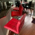 thumbnail image 3 of Leopard Adjustable Swivel Kitchen Dining Floor Bar Stool,Set of 2,Red, 3 of 5