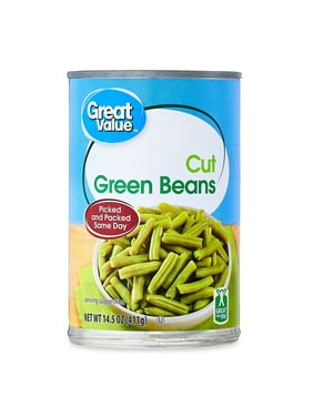 Great Value Cut Green Beans, Canned Green Beans, 14.5 oz Can
