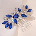 thumbnail image 1 of wonim44 Silver Blue Crystal Beads Hair Comb Sparkly Rhinestone Wedding Hair Comb Bridal Hair Accessories for Bride Crystal Headpiece for Party Wedding Prom (Blue), 1 of 1
