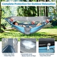 thumbnail image 5 of Vyrelis Camping Hammock with Tree Straps Hammock Tent with Mosquito Net and Sunshade Tree Hammock for Travel Backpacking Hiking Gear (Blue), 5 of 9