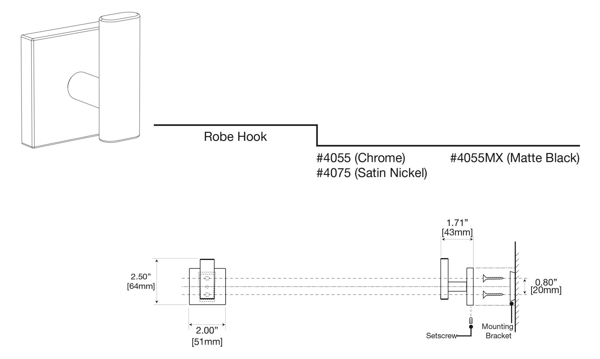 Gatco 4055 Elevate Single Robe Hook - Chrome - image 2 of 3
