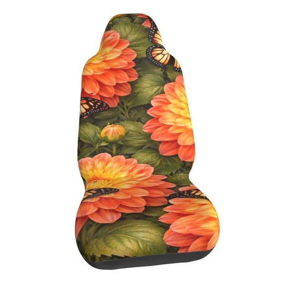 Floral With Butterfly Design Car Seat Covers Stretch Car Seat Protectors Universal Fit
