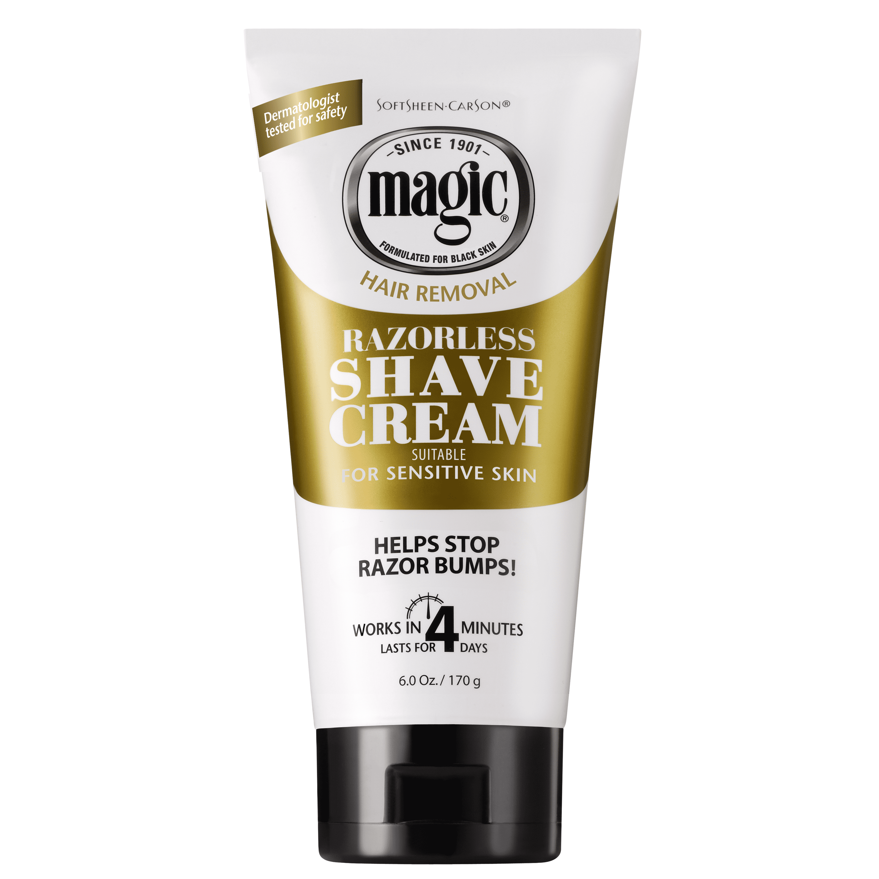 (6 pack) Magic Razorless Shave Cream Sensitive Skin for Hair Removal, Depilatory Cream for Men and Women - 6oz