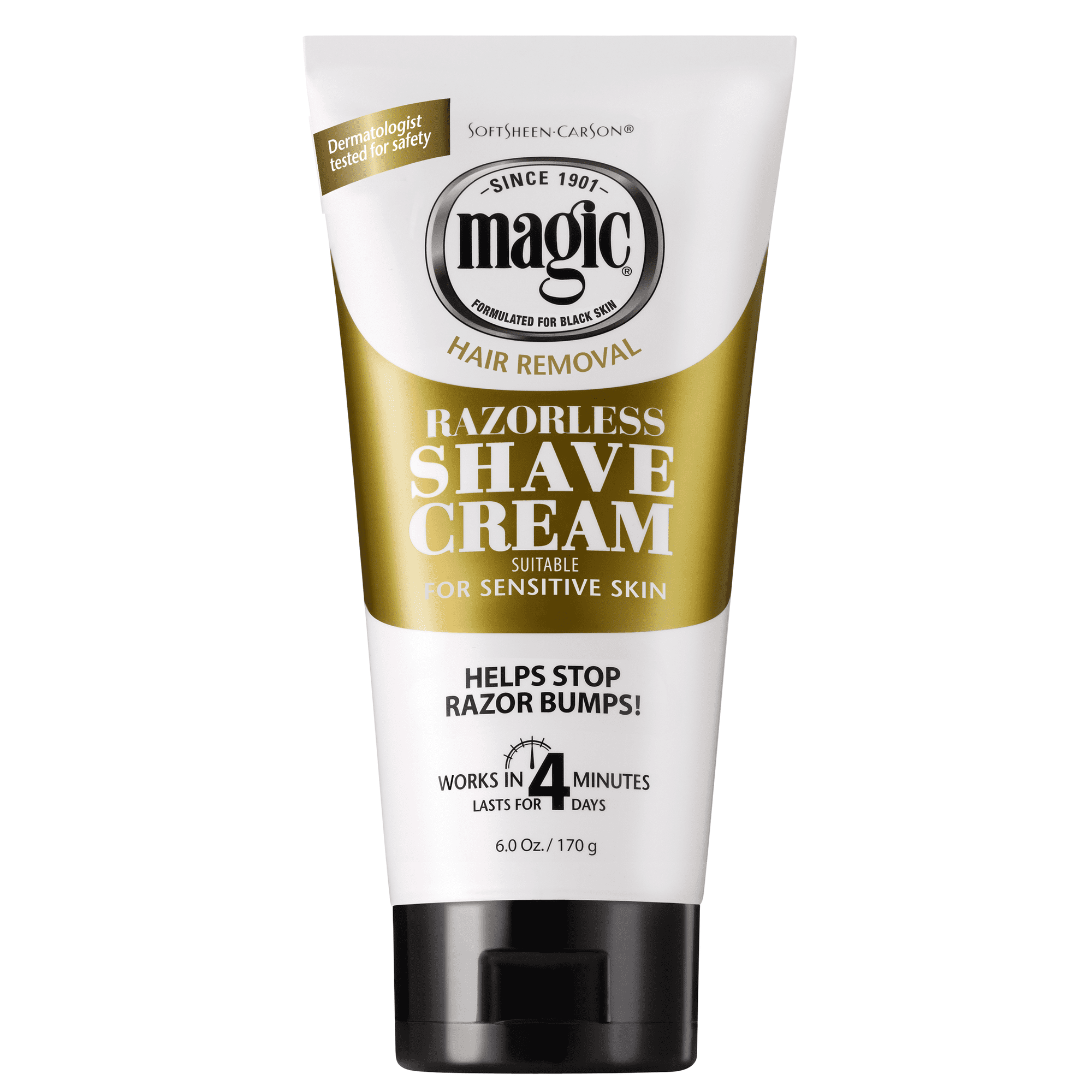 Magic Razorless Shave Cream Sensitive Skin for Hair Removal, Depilatory Cream for Men and Women - 6oz
