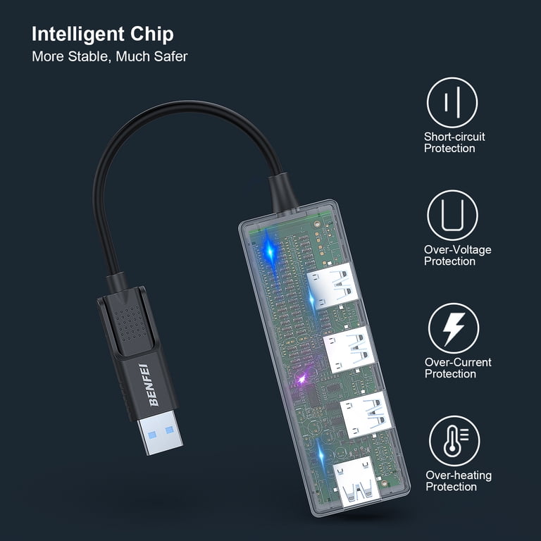 Benfei 4-Port USB 3.0 Hub, Ultra-Slim Expander photo 3