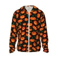 thumbnail image 2 of Uemuo Pumpkin Fallen Leaves Pattern Women's Full Zip UPF 50+ Sun Protection Hoodie Jacket Long Sleeve Sun Shirt Hiking Outdoor Performance with Pockets-, 2 of 9
