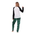 thumbnail image 3 of Christmas Pajamas for Family, Long Sleeve Letter Print Raglan Tops + Plaid Pants Set, 3 of 4