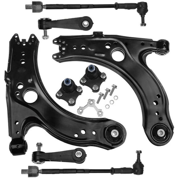 A-Premium 8Pc Front Suspension Kit Lower Control Arm Ball Joint Sway Bar Link Inner Outer Tie Rod End Compatible with Volkswagen Jetta 1999-2005 Beetle 1998-2000 Golf 1999-2006