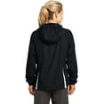 thumbnail image 3 of Sport-Tek ®  Ladies Colorblock Hooded Raglan Jacket. Lst76 Xs Black/ White, 3 of 4
