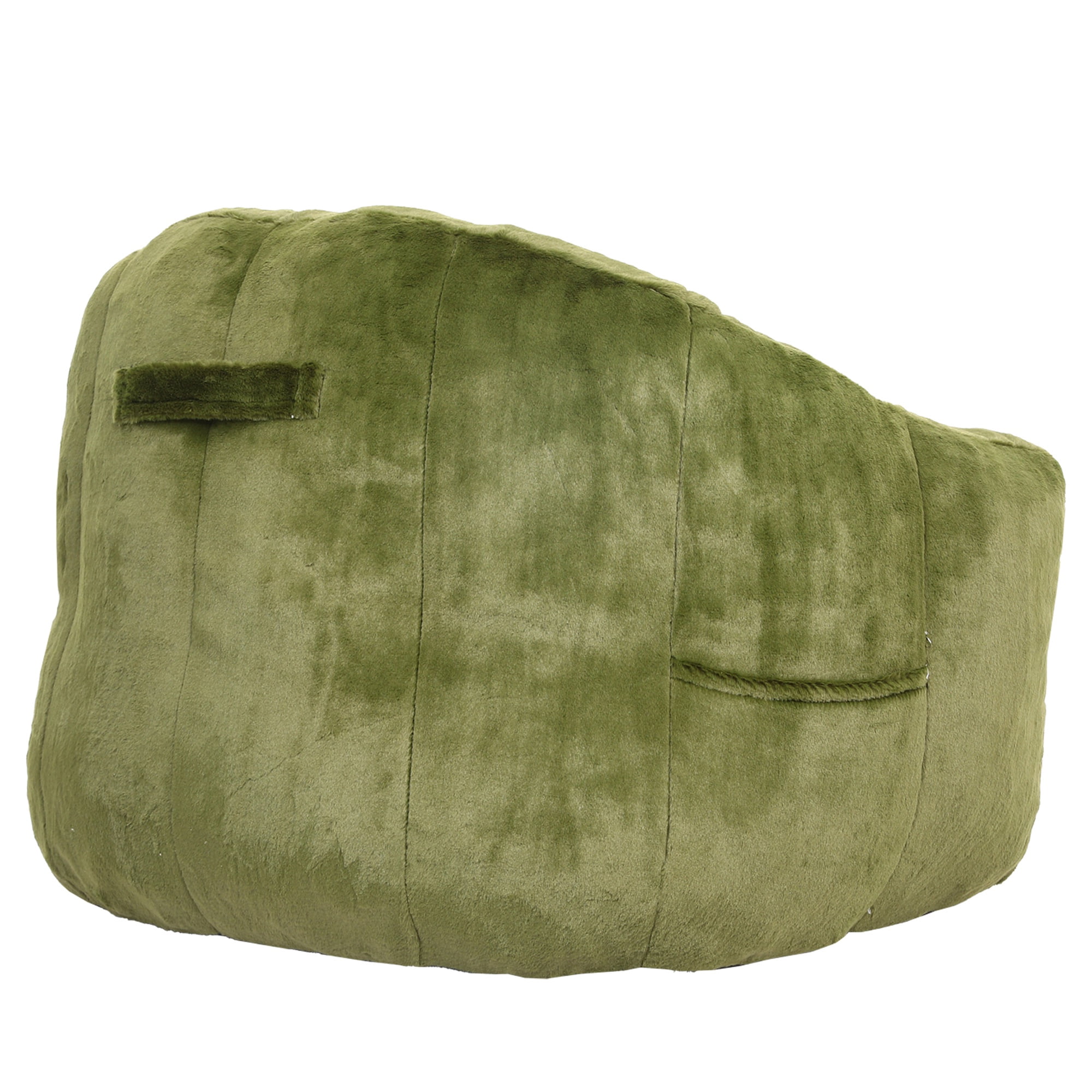 PAPROOS Oversized Bean Bag Chair for Adults, Green Faux Fur Memory Foam Bean Bag Sofa, Pre-Filled Comfy Lazy Sofa Chair with Removable Cover for Living Room Bedroom Dorm