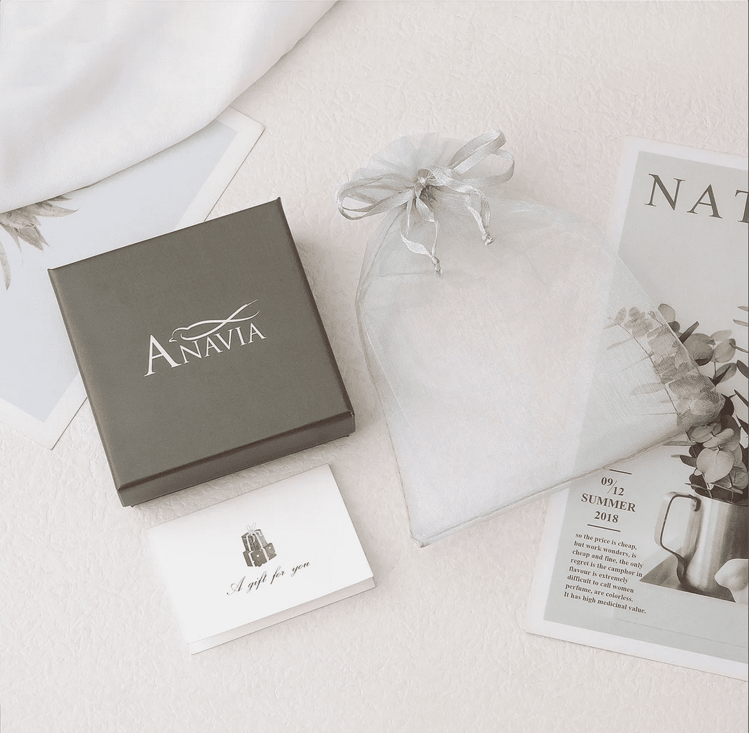 Anavia Happy 30st Birthday Gifts Stainless Steel Fashion Necklace Birthday Card Jewelry Gift for Her, Birthday Gift for Wife-[Silver Mini Crystal Heart, Bright Blue Gift Card]