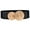 Black, variant on Embossed Metal Buckle Wide Waistband, Solid Color Stretch Sash for Maxi Gowns