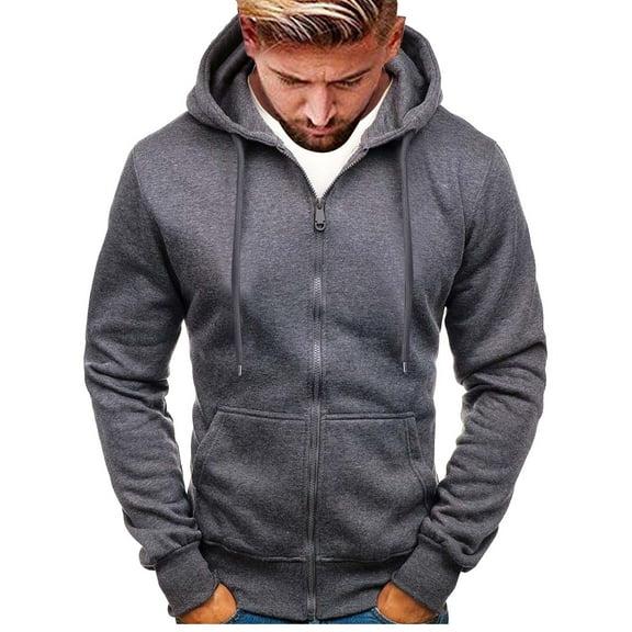 Rrunsv Men's Graphic Hoodies Pocket Pullover American Patriotic Zip Up Stand Collar Long Sleeve Fashion Casual Sweatshirts Essential Hoodie Dark Gray,2XL