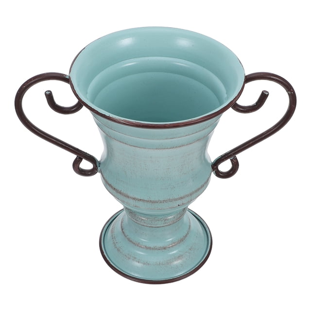 PTOOTP Macetero De Hierro Estilo Vintage Con Pedestal Rústico Ideal Para Jardín Y