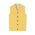 thumbnail image 6 of Resicozy Men's Sweater Vest Solid Color V-Neck Sleeveless Knitted Button Down Cardigan Big and Tall Vest Yellow 2XL, 6 of 6