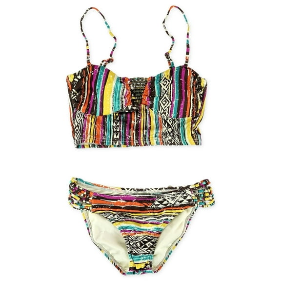 Hobie Womens Printed Middle Gather 2 Piece Bandeau, Multicoloured, Small