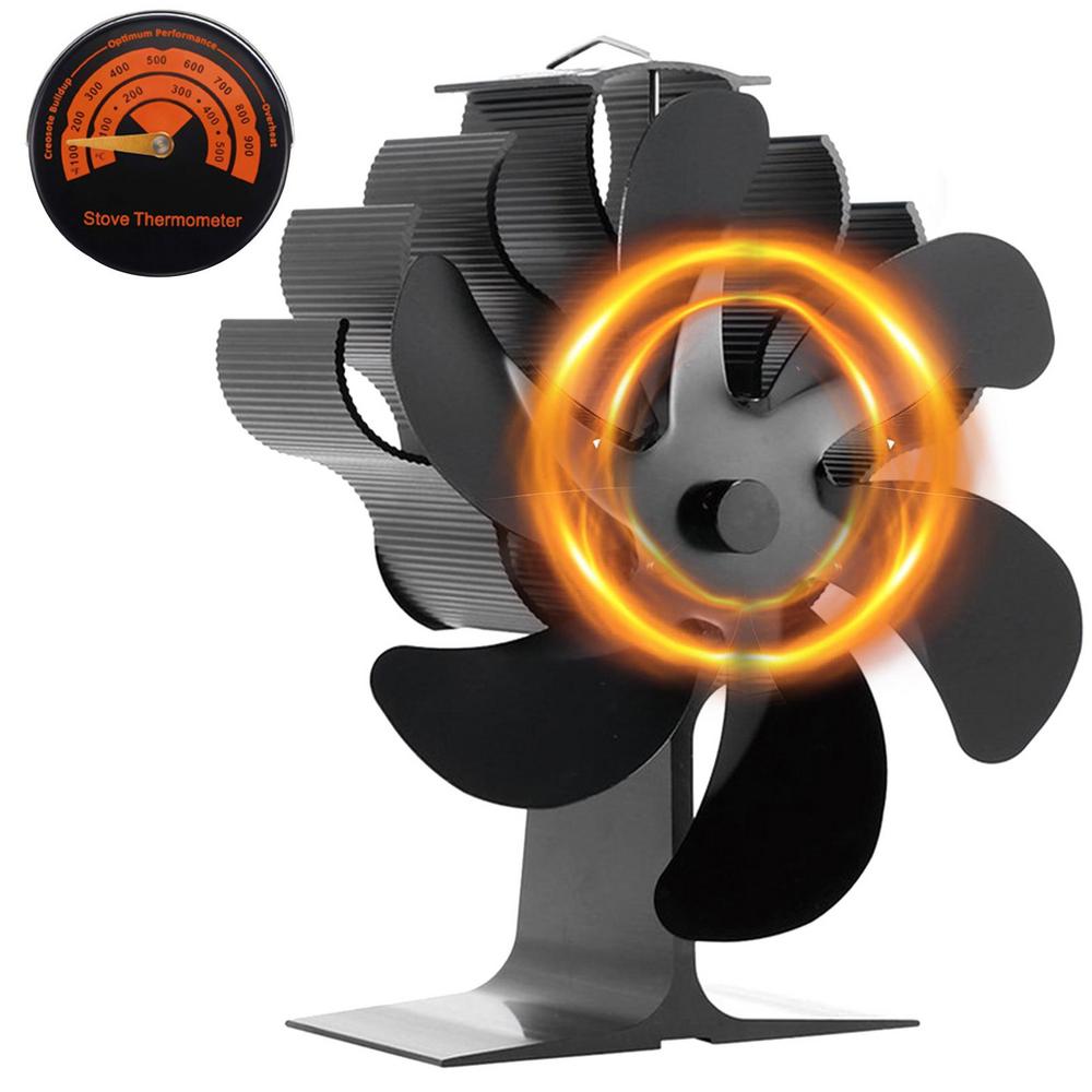 Kafei Heat Powered Stove Fan 6 Blade Fireplace Fan For Wood Burning