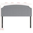 thumbnail image 6 of Home Design Cora Upholstered Queen Headboard with Nailhead Trim and Adjustable Height, Gray, Easy assembly, 6 of 6