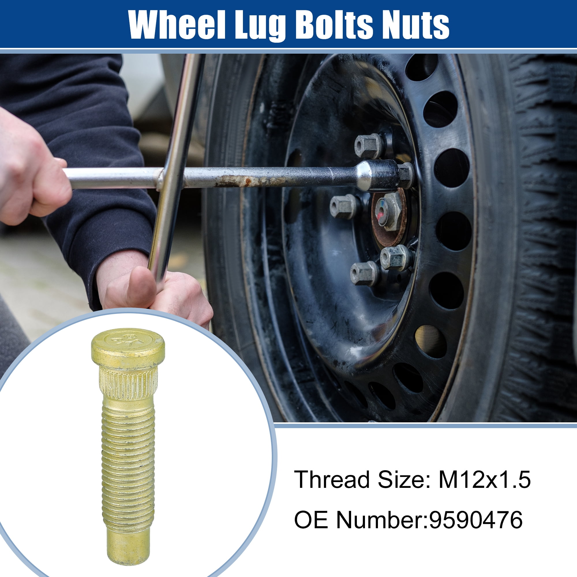 Unique Bargains M12x1.5 10 Pcs Wheel Lug Bolts Nuts Fit for Chevrolet Malibu 1997-2012