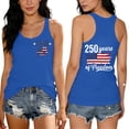 thumbnail image 2 of Sewkxo 4th of July Independence Day Tank Tops Womens 250 Anniversary USA Patriotic Round Neck American Flag Print Tank Top,Blue 2XL, 2 of 5