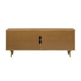 thumbnail image 6 of Walker Edison Mid-Century Modern Groove Handle 4-Door TV Stand for TVs up to 65”, Caramel, 6 of 9