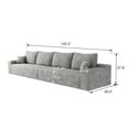 thumbnail image 7 of 140" Cloud Sectional Couch, Modern Modular Sofa with Deep Seat, Plush Corduroy Fabric Upholstered Couches for Living Room Bedroom, No Assembly Required, Grey, 7 of 7
