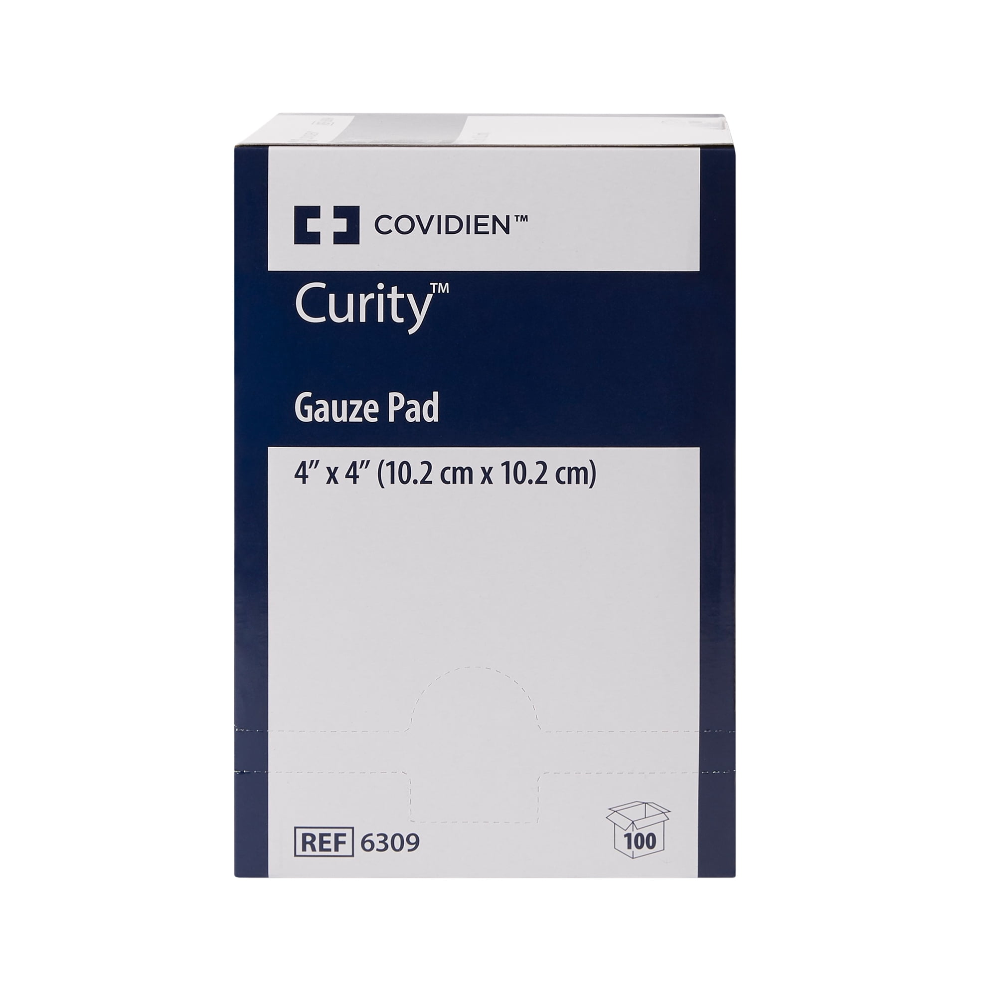 Curity Gauze Pad, 12-Ply Gauze Sponge, 4 in x 4 in, 100 per Pack, 1 Pack