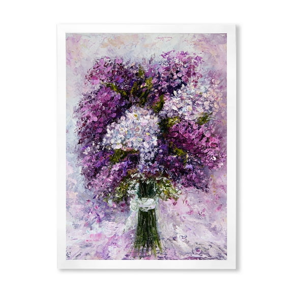 Designart 'Purple Hyacinth Flowers Bouquet' Traditional Framed Art Print