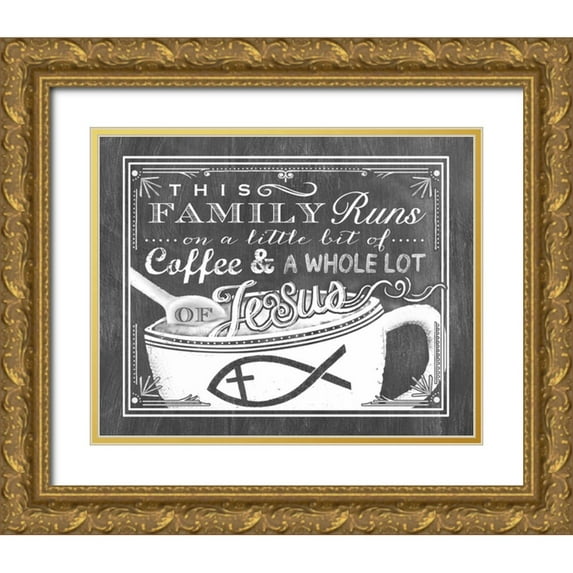 Longfellow Designs 18x15 Gold Ornate Wood Framed with Double Matting Museum Art Print Titled - This Family