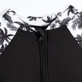 thumbnail image 7 of hengsof Girls Summer Fashion Printed Two Piece Swimsuit Set Long Sleeve Zip Up Rash Guard Elastic Waist Shorts Swimsuit with Built in Pads Surf Beach Vacation Swimsuit Set, 7 of 7